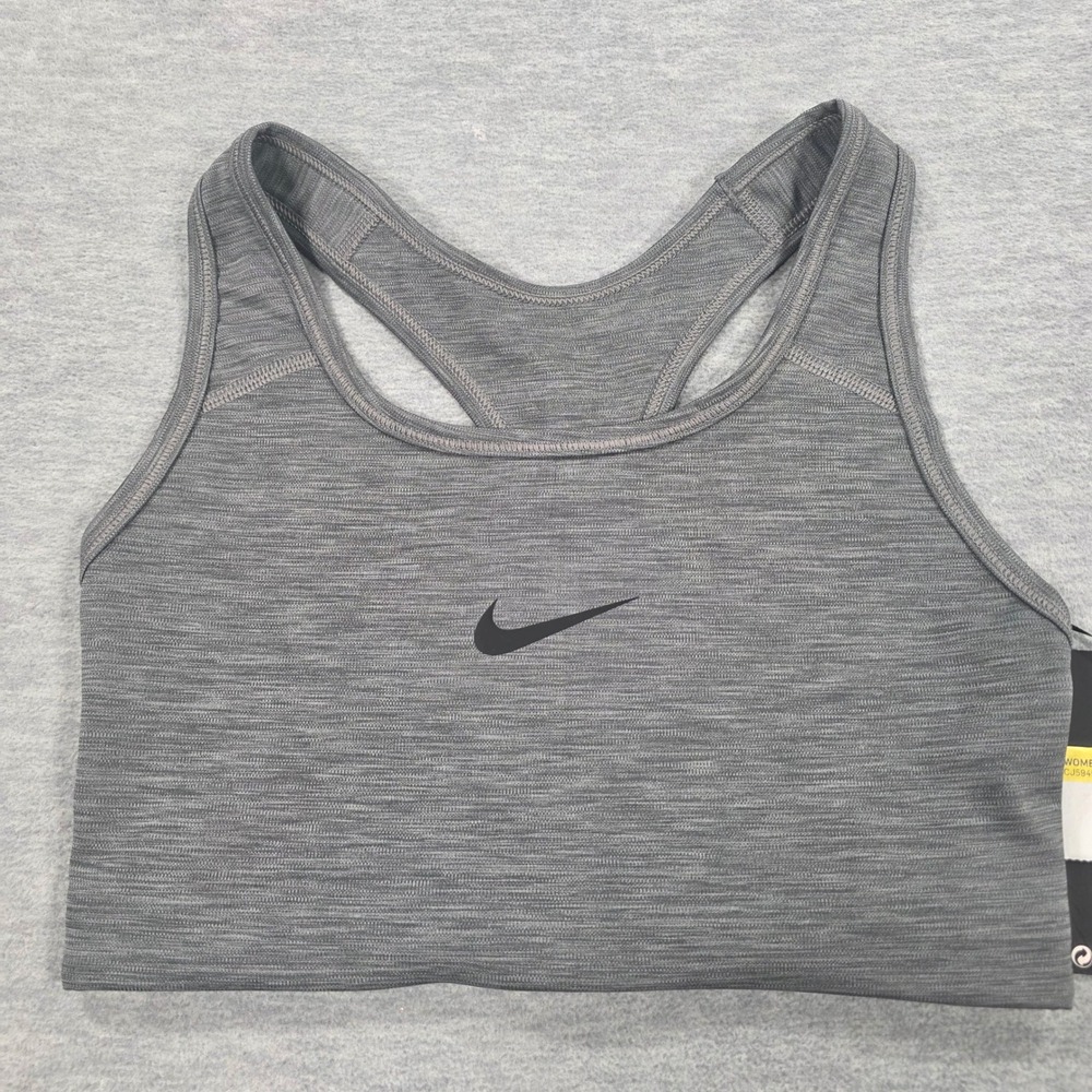Nike Womens Dri-FIT Racerback Sports Bra Gray Heather CJ5949-091 Small NWT